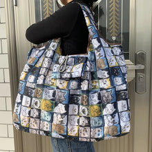 Load image into Gallery viewer, Big Size Thick Nylon Large Tote ECO Reusable Polyester Portable Shoulder Women's Handbags Folding Pouch Shopping Bag Foldable