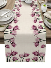 Load image into Gallery viewer, Blue Tulip Table Runner for Dining Table Kitchen Decor Anti-stain Dining Table Tablecloth Rectangular Dining Table Runner