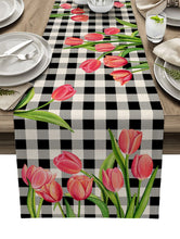 Load image into Gallery viewer, Blue Tulip Table Runner for Dining Table Kitchen Decor Anti-stain Dining Table Tablecloth Rectangular Dining Table Runner