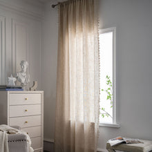 Load image into Gallery viewer, Boho solid color Cotton Linen Window Curtain with Tassels Blackout Valance for The Luxury Living Room Curtains for Living Room
