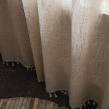 Load image into Gallery viewer, Boho solid color Cotton Linen Window Curtain with Tassels Blackout Valance for The Luxury Living Room Curtains for Living Room