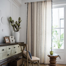 Load image into Gallery viewer, Boho Blue Curtains Set Window Japanese Home Decor Cotton Linen Curtain for Living Room Bedroom Kitchen Semi-transmiss Drape