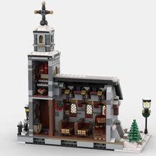 Load image into Gallery viewer, BuildMOC The Medieval Architecture Winter Chapel Building Blocks Christmas Church House Bricks Toys For Children Birthday Gifts