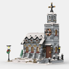 Load image into Gallery viewer, BuildMOC The Medieval Architecture Winter Chapel Building Blocks Christmas Church House Bricks Toys For Children Birthday Gifts