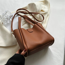 Load image into Gallery viewer, Burminsa Small Tote Bucket Bags For Women Trend Designer Soft Ladies Shoulder Crossbody Bag PU Leather Handbags And Purses