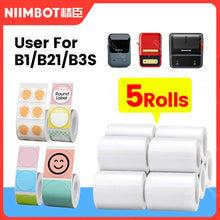 Load image into Gallery viewer, Niimbot B21 B3S B1 B203 Sticker Thermal Label Paper 1-5 Roll Adhesive Mini Bluetooth Printer Price Tag Labels