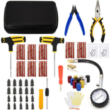Load image into Gallery viewer, Car Tire Repair Tool Kit Studding Set Auto Bike Puncture Plug Garage Needle Nose Pliers Vacuum Film Nail Screws W/ Storage Case