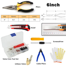 Load image into Gallery viewer, Car Tire Repair Tool Kit Studding Set Auto Bike Puncture Plug Garage Needle Nose Pliers Vacuum Film Nail Screws W/ Storage Case