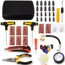 Load image into Gallery viewer, Car Tire Repair Tool Kit Studding Set Auto Bike Puncture Plug Garage Needle Nose Pliers Vacuum Film Nail Screws W/ Storage Case