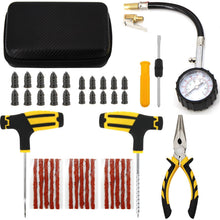 Load image into Gallery viewer, Car Tire Repair Tool Kit Studding Set Auto Bike Puncture Plug Garage Needle Nose Pliers Vacuum Film Nail Screws W/ Storage Case