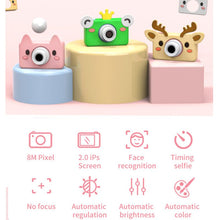 Load image into Gallery viewer, Cartoon Animals Kid Digital Camera 2 Inch Screen HD 8MP with 32g Micro SD Card For Children Brithday Gift