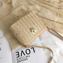 Load image into Gallery viewer, Casual Chains Straw Bucket Bags Women Summer Messenger Bag Rattan Bags Beach Lady Travel Purses and Handbags Shoulder Bag