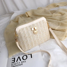 Load image into Gallery viewer, Casual Chains Straw Bucket Bags Women Summer Messenger Bag Rattan Bags Beach Lady Travel Purses and Handbags Shoulder Bag