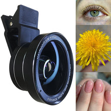 Load image into Gallery viewer, Cellphone HD 15X Macro Len +0.6X Wide Angle Lens for Iphone 14 Pro Smartphones Mobile Phone 37mm Macro Lens for Nails