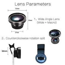 Load image into Gallery viewer, Cellphone HD 15X Macro Len +0.6X Wide Angle Lens for Iphone 14 Pro Smartphones Mobile Phone 37mm Macro Lens for Nails