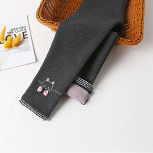 Load image into Gallery viewer, Children Winter Pants Leggings For Girls Cartoon Bow Berber Fleece Warm Thick Skinny Pants 3-12 Years Kids Trousers Clothes