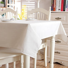 Load image into Gallery viewer, Christmas Linen Cotton Thicken Solid Tablecloth White Lace Hem Splice Washable Coffee Dinner Table Cloth for Wedding Banquet