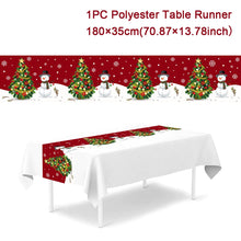 Load image into Gallery viewer, Christmas Polyester Table Runner Merry Christmas Decoration For Home 2023 Xmas Gifts Navidad Noel New Year 2024 Natal Tablecloth