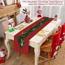Load image into Gallery viewer, Christmas Table Runner Merry Christmas Decorations 2023 For Home Tablecloth Navidad Noel Kerst Xmas Gifts New Year 2024 Natal