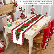 Load image into Gallery viewer, Christmas Table Runner Merry Christmas Decorations 2023 For Home Tablecloth Navidad Noel Kerst Xmas Gifts New Year 2024 Natal
