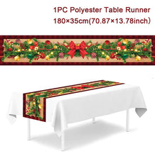 Load image into Gallery viewer, Christmas Table Runner Merry Christmas Decorations 2023 For Home Tablecloth Navidad Noel Kerst Xmas Gifts New Year 2024 Natal