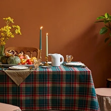 Load image into Gallery viewer, Christmas Tablecloth Scottish Green Plaid Table Cloth Rectangular Household Table Cloth Photo High-quality Cotton Tablecloth