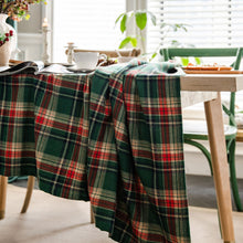 Load image into Gallery viewer, Christmas Tablecloth Scottish Green Plaid Table Cloth Rectangular Household Table Cloth Photo High-quality Cotton Tablecloth
