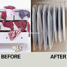 Load image into Gallery viewer, Clothes Hanging Dust Cover Wedding Dress Cover Suit Coat Storage Bag Clear Garment Bag Organizer Wardrobe Hanging Clothing Cover