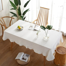 Load image into Gallery viewer, Cotton Fabric Table Cloth Washable White Tablecloth for Wedding Party Dining Banquet Decoration Luxurious Table Cover Picnic Mat