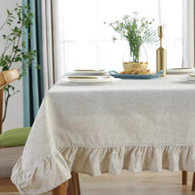 Load image into Gallery viewer, Cotton Fabric Table Cloth Washable White Tablecloth for Wedding Party Dining Banquet Decoration Luxurious Table Cover Picnic Mat