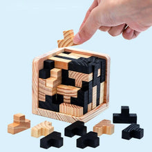 Load image into Gallery viewer, Creative 3D Wooden Cube Puzzle Ming Luban Interlocking Educational Toys For Children Kids Brain Teaser Early Learning Toy Gift