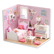 Load image into Gallery viewer, Cutebee DIY Dollhouse Kit With Furniture LED Lights Diy Miniature Building Little House Wooden Toys for Children Adult