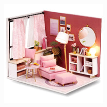 Load image into Gallery viewer, Cutebee DIY Dollhouse Kit With Furniture LED Lights Diy Miniature Building Little House Wooden Toys for Children Adult