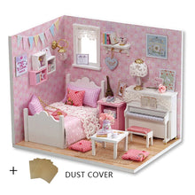 Load image into Gallery viewer, Cutebee DIY Dollhouse Kit With Furniture LED Lights Diy Miniature Building Little House Wooden Toys for Children Adult