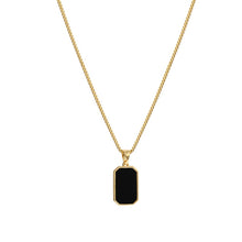 Load image into Gallery viewer, 316L Stainless Steel Minimalist Rectangular Pendant Korean Black Epoxy Women's Gold Necklace Exquisite Long Jewelry Gift