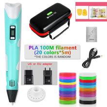 Load image into Gallery viewer, DIY 3D Pen for Kids 3D Printing Pens Drawing Pencils with PLA Filament Novelty Gift for Children Birthday Christmas Gift