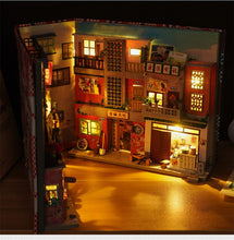Load image into Gallery viewer, DIY Book Nook Shelf Insert Kits Miniature Dollhouse With Furniture Room Box Time Alley Bookends Japanese Store Toys Kids Gifts