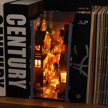 Load image into Gallery viewer, DIY Wooden Japanese Store Book Nook Shelf Insert Kits Miniature Dollhouse with Furniture Cherry Blossoms Bookends Toys Gifts