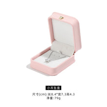 Load image into Gallery viewer, Dark Green Leather Jewelry Organizer Proposal Wedding Ring Box Pendant Bracelet Necklace Storage Case Gift Packaging Display Box
