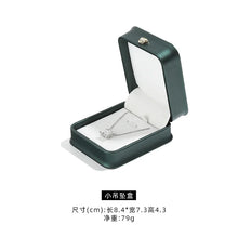 Load image into Gallery viewer, Dark Green Leather Jewelry Organizer Proposal Wedding Ring Box Pendant Bracelet Necklace Storage Case Gift Packaging Display Box