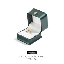 Load image into Gallery viewer, Dark Green Leather Jewelry Organizer Proposal Wedding Ring Box Pendant Bracelet Necklace Storage Case Gift Packaging Display Box