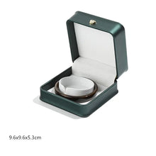Load image into Gallery viewer, Dark Green Leather Jewelry Organizer Proposal Wedding Ring Box Pendant Bracelet Necklace Storage Case Gift Packaging Display Box