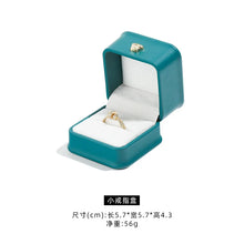 Load image into Gallery viewer, Dark Green Leather Jewelry Organizer Proposal Wedding Ring Box Pendant Bracelet Necklace Storage Case Gift Packaging Display Box