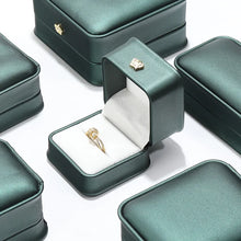Load image into Gallery viewer, Dark Green Leather Jewelry Organizer Proposal Wedding Ring Box Pendant Bracelet Necklace Storage Case Gift Packaging Display Box