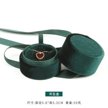 Load image into Gallery viewer, Delicate Handmade vintage velvet pendant necklace boxes gift box pink ribbon storage ring boxes jewelry packaging high-quality