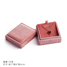 Load image into Gallery viewer, Delicate Handmade vintage velvet pendant necklace boxes gift box pink ribbon storage ring boxes jewelry packaging high-quality