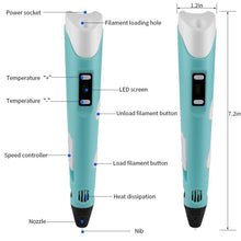 Load image into Gallery viewer, Dikale 3D Pen LED Screen DIY 3D Printing Pen PLA Filament Creative Toy Gift For Kids Design Drawing 3D Printer Pen Drawing Stift