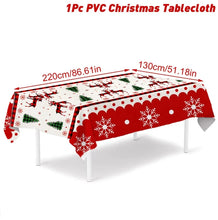 Load image into Gallery viewer, Disposable Merry Christmas PVC Tablecloth Christmas Decor for Home 2023 Xmas Navidad Noel Gifts New Year's Eve Decorations 2024