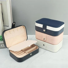 Load image into Gallery viewer, Double-Layer Jewelry Storage Box Portable Travel Jewelry Holder Organizer Storage Display Ring Necklace Stand For Jewelry