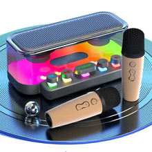 Load image into Gallery viewer, Dual Wireless Dynamic Microphones Speaker Home KTV Outdoor Party Portable Handheld Karaoke Wireless Microphone with Speaker